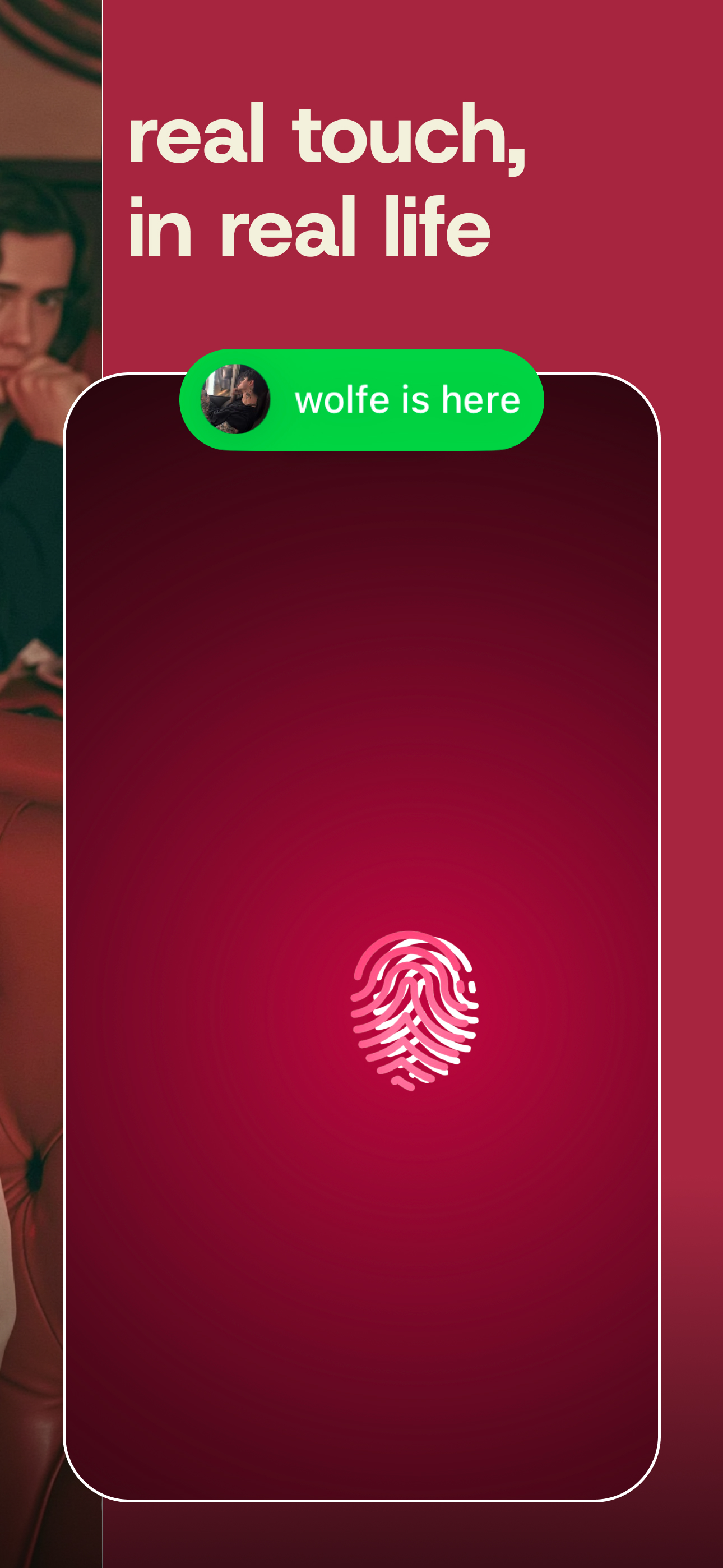 Thumbkiss iOS app screenshot showing long distance couple app interface